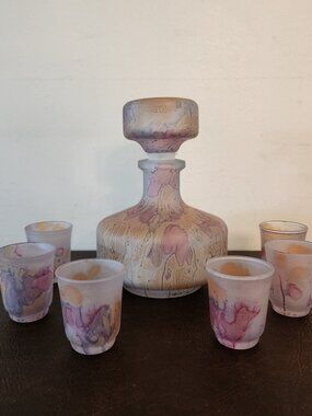 Vintage Reuven nuovo decanter and glass set